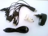 Univerzální USB nabíječka 10 v 1 vč. AC adapteru a car adapteru