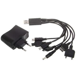 Univerzální USB nabíječka 8v1 vč. AC adapteru