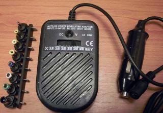 Univerzální auto adapter k notebooku - 15V-24V 80W