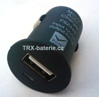 Mini USB car charger 5V / 1000mA - CL cigaretová autonabíječka černá