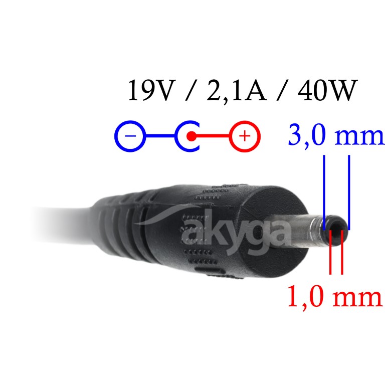 Napájecí zdroj Akyga AK-ND-22 19V/2.1A 40W 3.0x1.0mm konektor - neoriginální