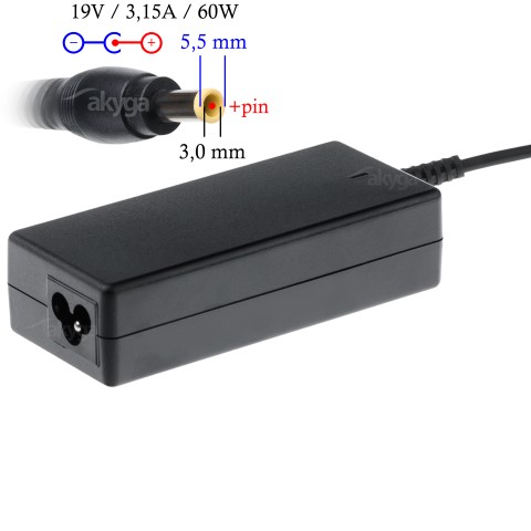 Napájecí zdroj Akyga AK-ND-13 19V/3.15A 60W 5.5x3.0mm + pin - neoriginální