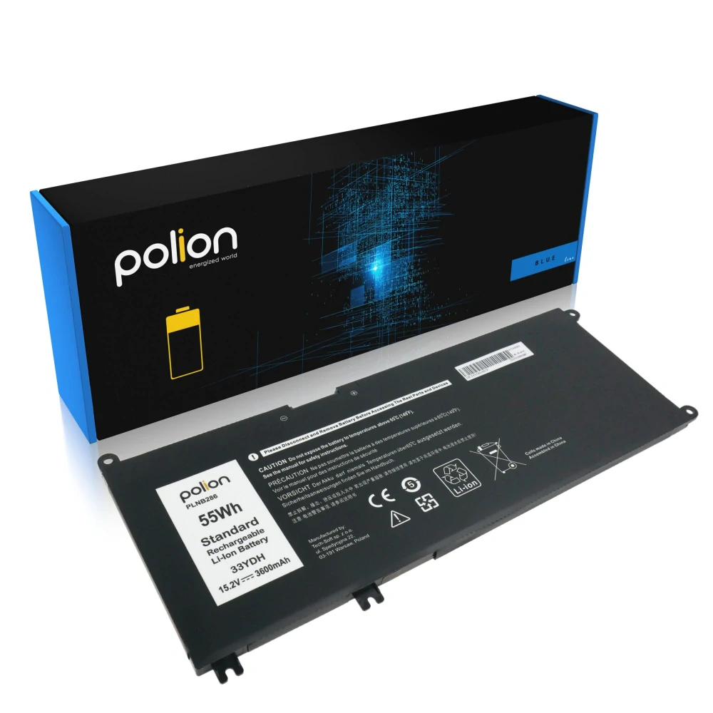 Baterie Polion 33YDH pro notebooky DELL Latitude 3300 3380 3480 Vostro 7570 - 3600mAh 55Wh