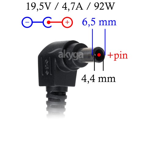 Napájecí zdroj Akyga AK-ND-20 19.5V/4.7A 92W 6.5x4.4mm + pin - neoriginální
