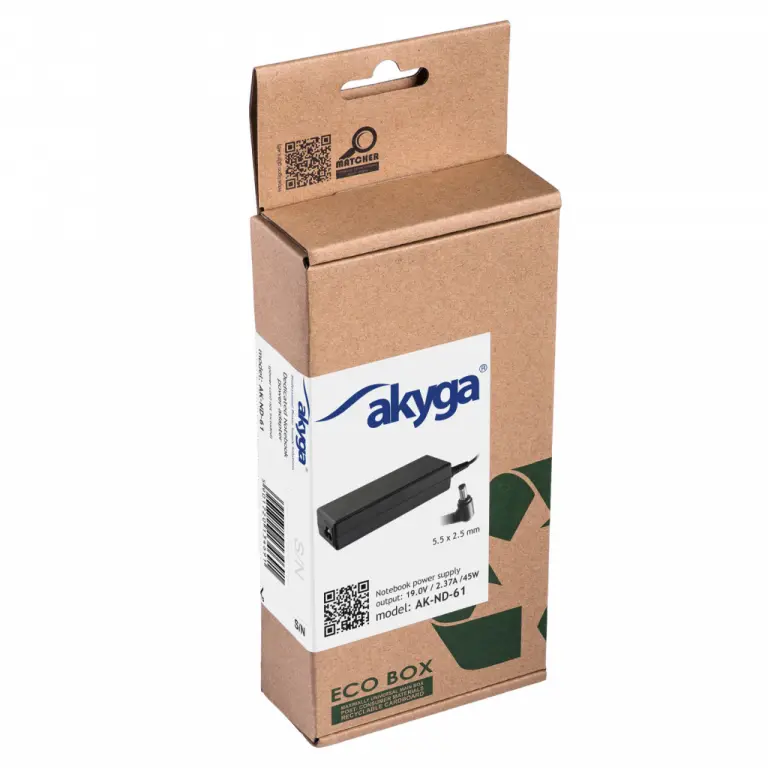 Napájecí zdroj Akyga AK-ND-61 19V/2.37A 45W 5.5x2.5mm konektor - neoriginální