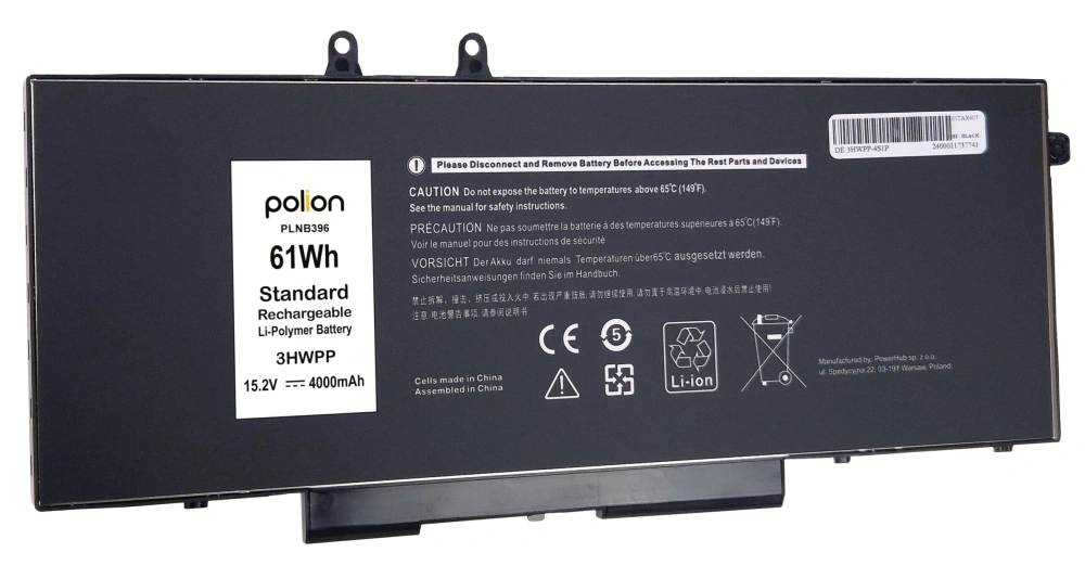 Baterie Polion 3HWPP pro notebooky DELL 451-BCKB 451-BCNS Latitude 5401 5410 Precision 3540 - 15,2V 4000mAh 61Wh