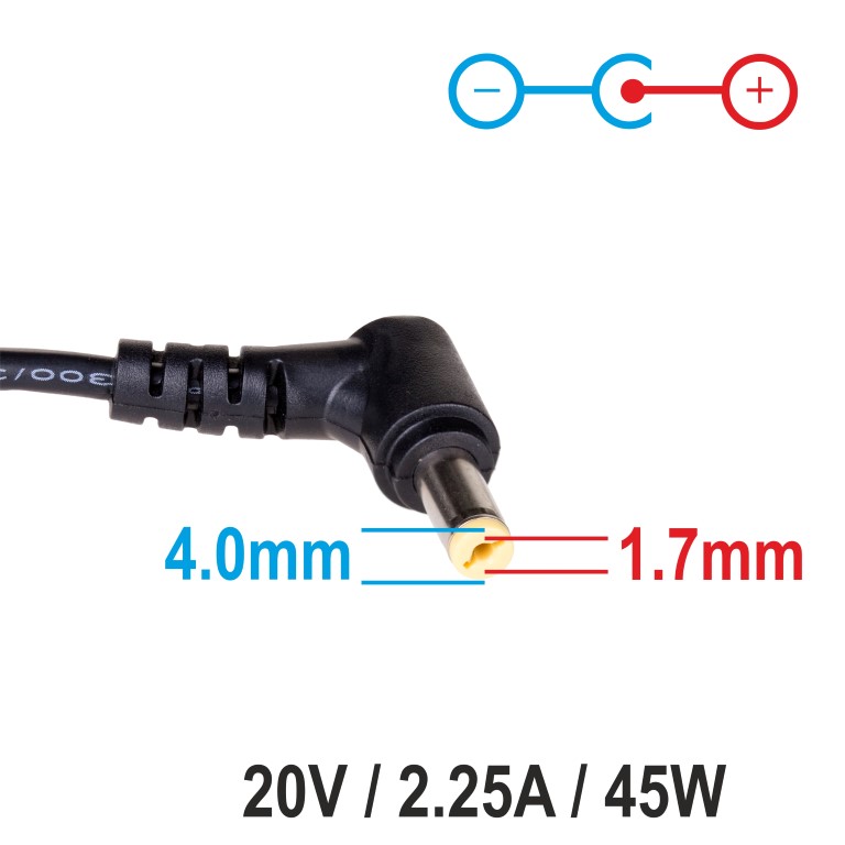 Napájecí zdroj Akyga AK-ND-50 20V/2.25A 45W 4.0x1.7mm konektor - neoriginální