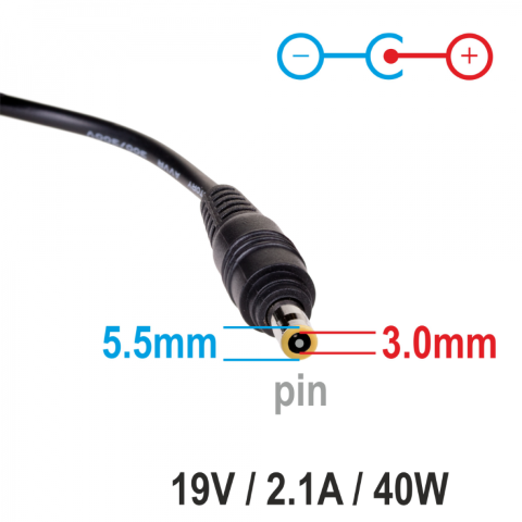 Napájecí zdroj Akyga AK-ND-48 19V/2.1A 40W 5.5x3.0mm + pin - neoriginální