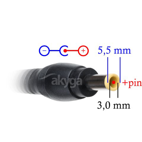 Napájecí zdroj do auta Akyga AK-ND-37 - 19V / 4.74A 90W 5.5 x 3.0 mm + pin - neoriginální