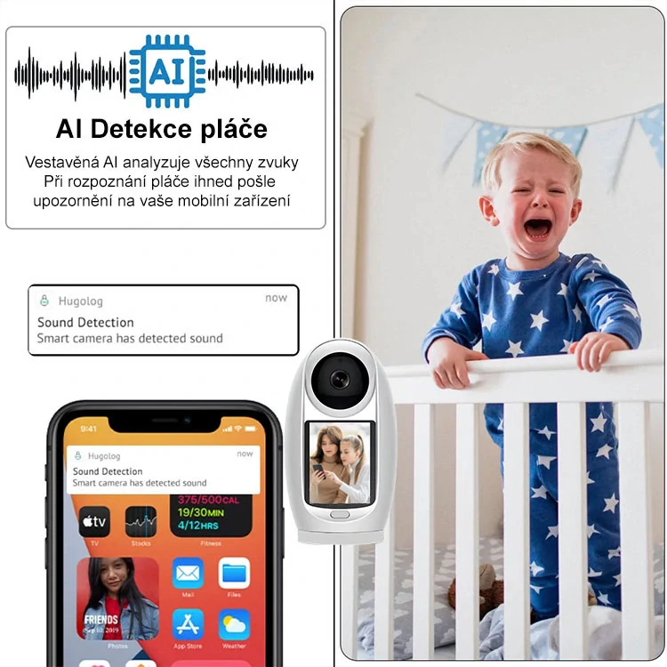 Otočná PTZ wi-fi IP kamera / chůvička - Innotronik ICS-PT17 - 3MPix, Autotracking