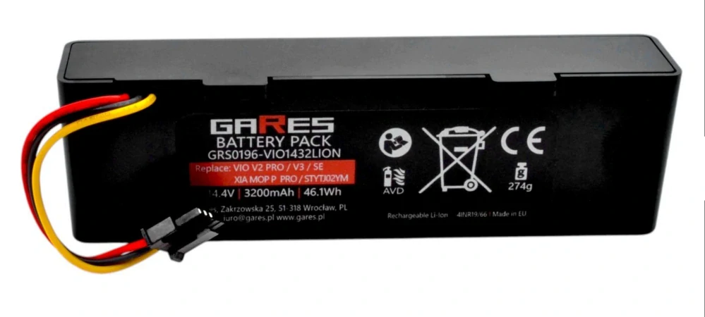 Baterie Gares N160-4S1P pro Xiaomi Robot Vacuum S10 / Mijia Vacuum-Mop P - Li-Ion 14,4V 3200mAh