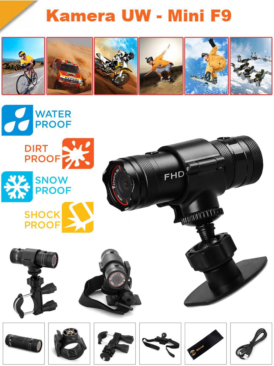 Sportovní outdoorová DVR kamera Uwing Mini F9 DVR - Full HD