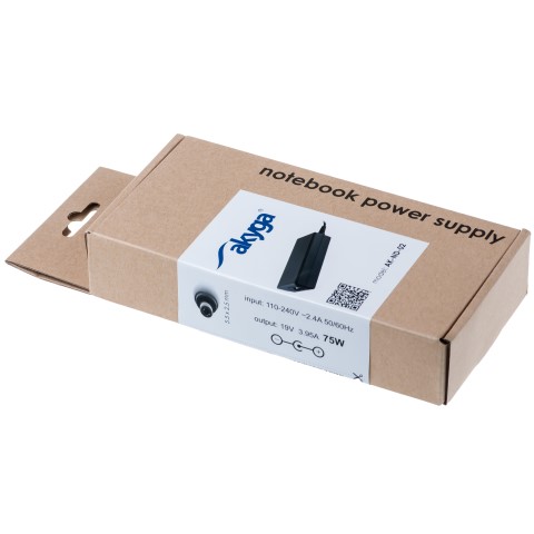 Napájecí zdroj Akyga AK-ND-02 19V/3.95A 75W 5.5x2.5mm konektor - neoriginální