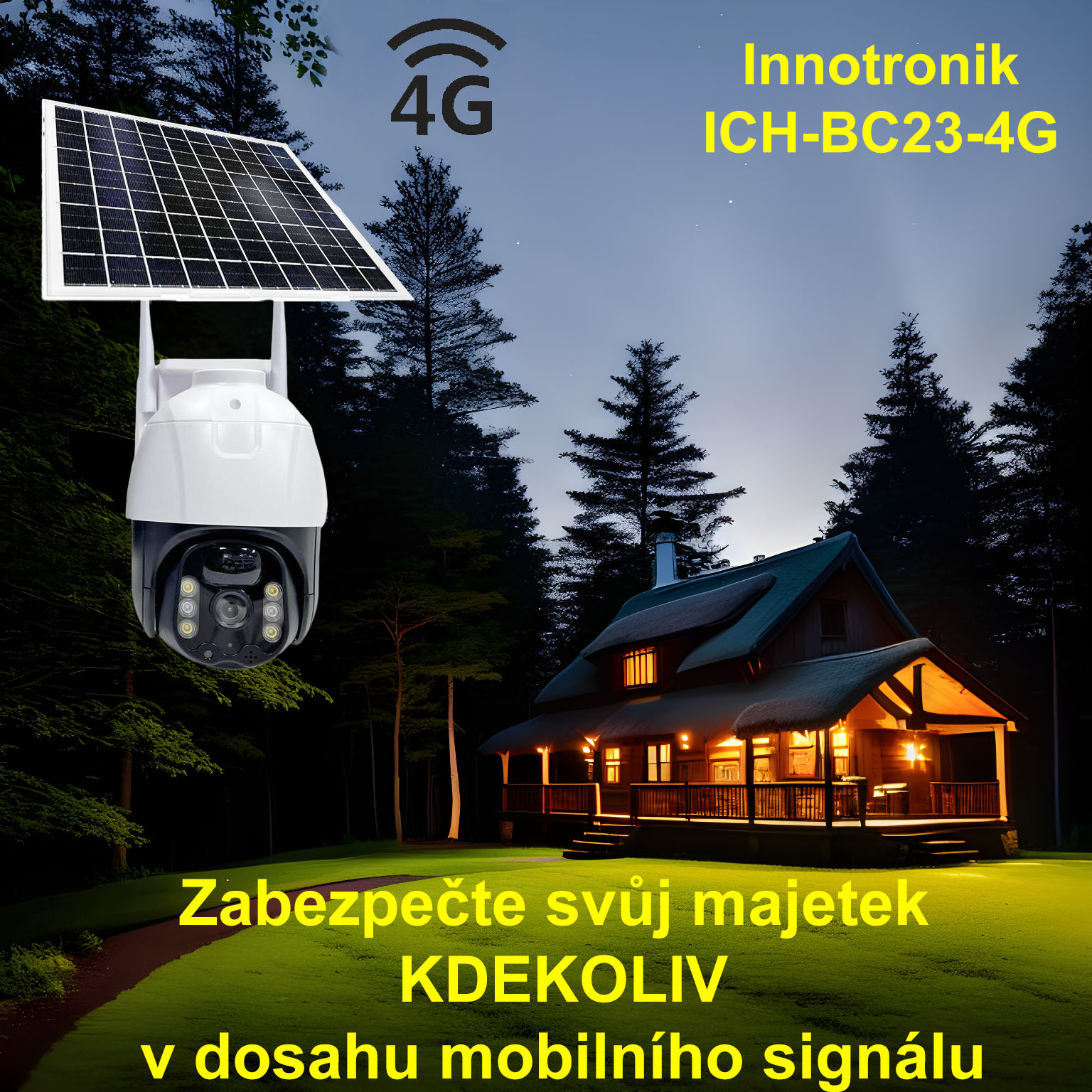 Solární otočná 4G IP kamera Innotronik ICH-BC23-4G