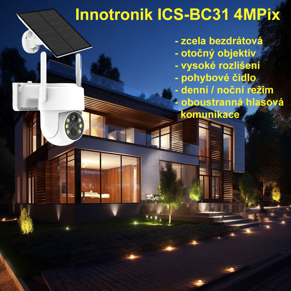 Solární otočná wi-fi IP kamera Innotronik ICS-BC31