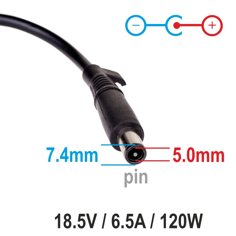Napájecí zdroj Akyga AK-ND-46 18.5V/6.5A 120W 7.4x5.0mm + pin - neoriginální