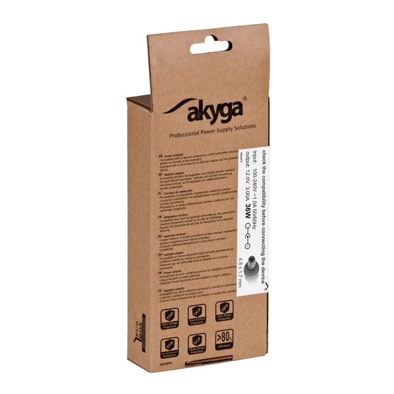 Napájecí zdroj Akyga AK-ND-49 12V/3A 36W 4.8x1.7mm konektor - neoriginální