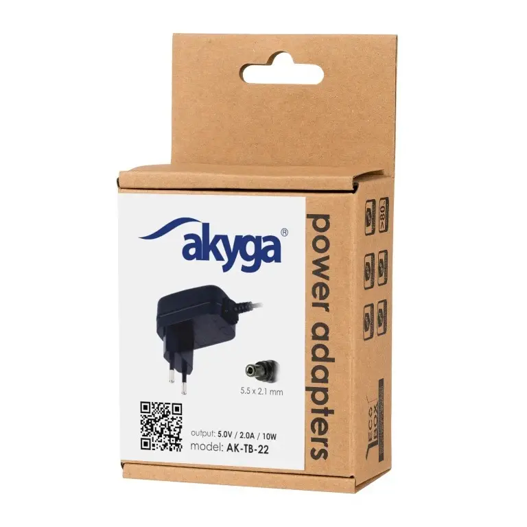 Síťová nabíječka Akyga AK-TB-22 - 5V/2A 10W 5.5x2.1mm konektor - neoriginální