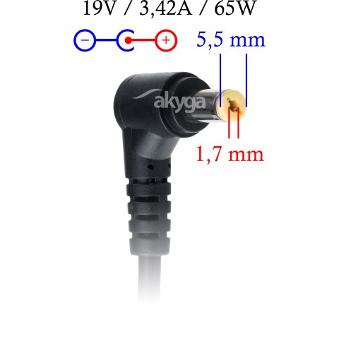 Napájecí zdroj Akyga AK-ND-06 19V/3.42A 65W 5.5x1.7mm konektor - neoriginální