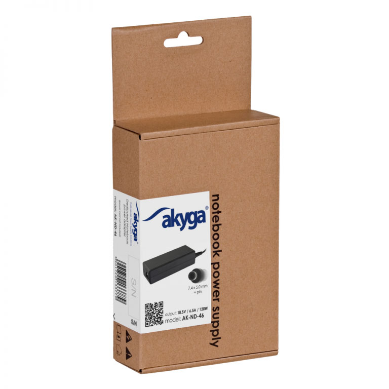 Napájecí zdroj Akyga AK-ND-46 18.5V/6.5A 120W 7.4x5.0mm + pin - neoriginální