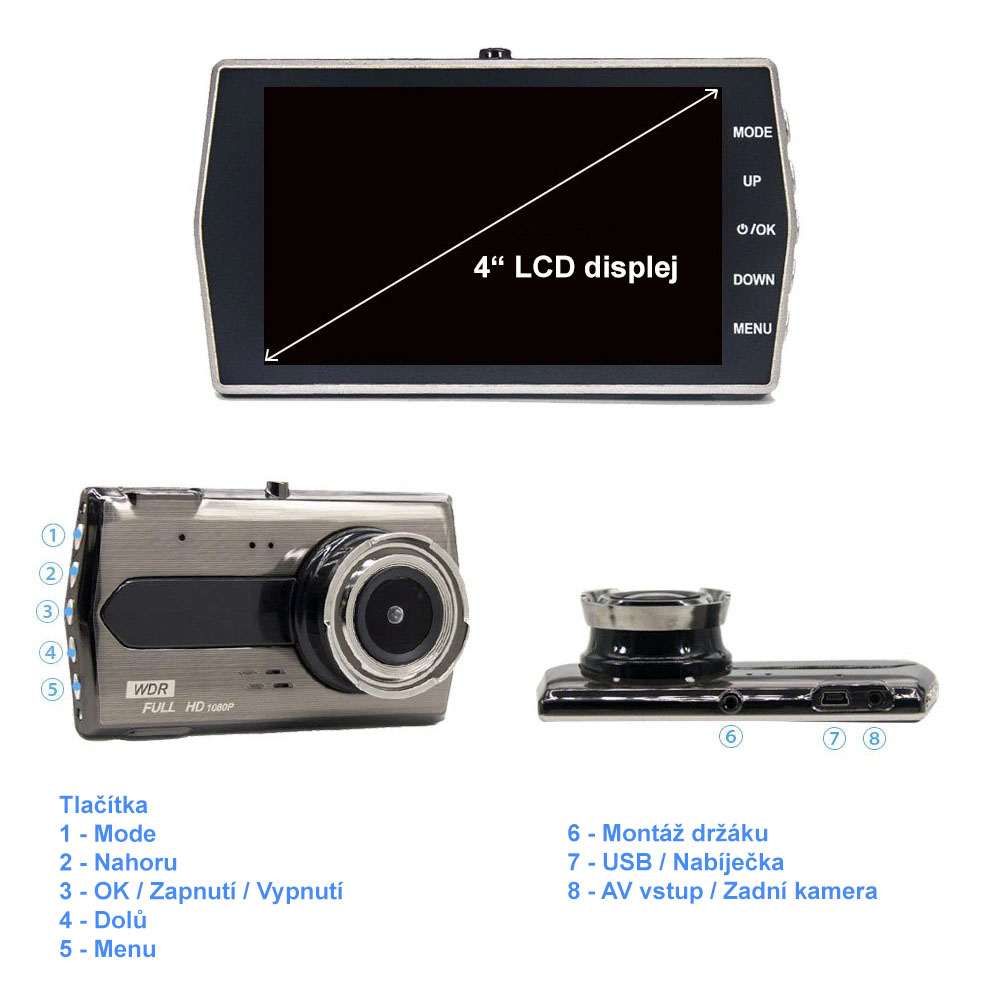 Kamera do auta Yikoo GD40 Dual Full HD