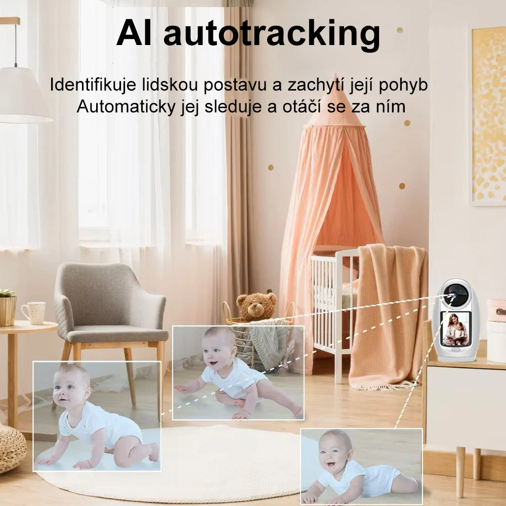 Otočná PTZ wi-fi IP kamera / chůvička - Innotronik ICS-PT17 - 3MPix, Autotracking
